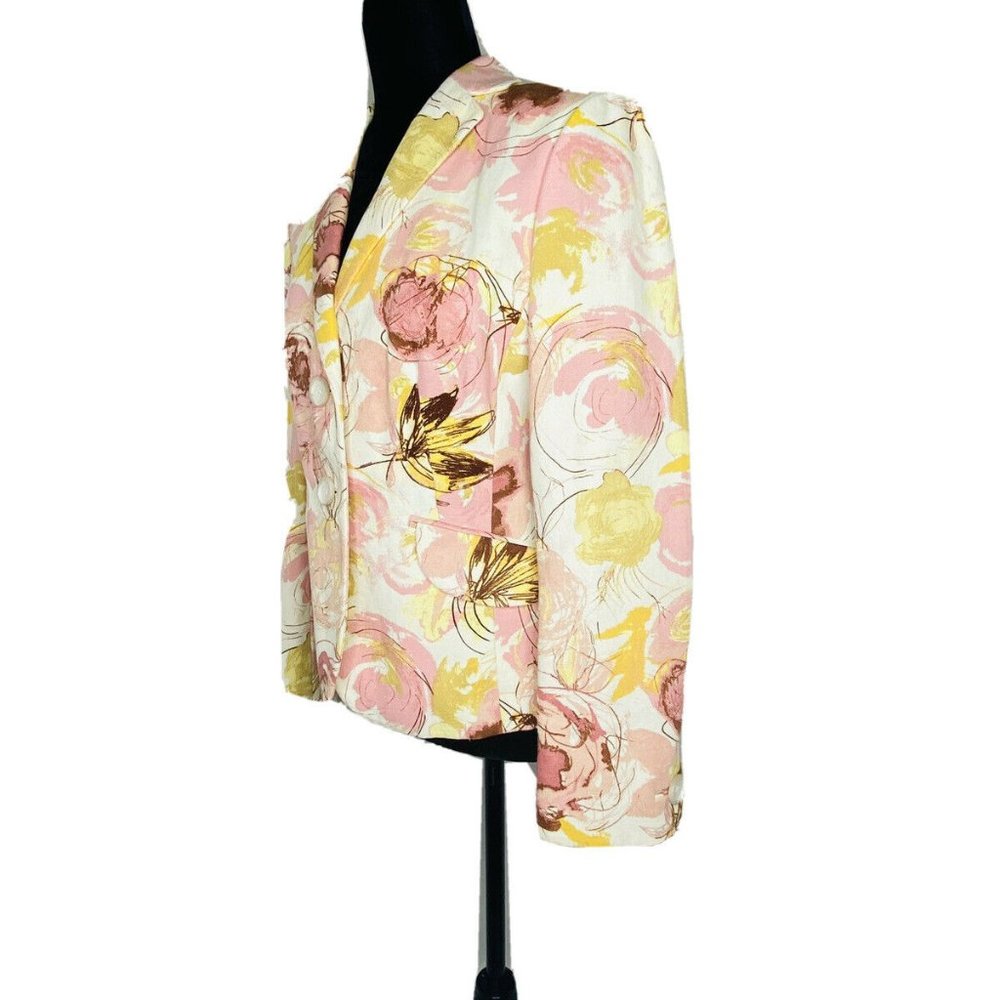 Ann Taylor Floral Cotton & Linen Blend Blazer - Picture 9 of 13